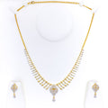 Dazzling Marquise Leaf Diamond + 18k Gold Necklace Set