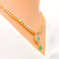 Palatial Diamond Flower + 18k Gold Necklace Set 