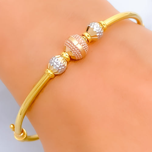 Delicate Poised 22k Gold Bangle Bracelet