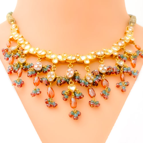 Elegant Regal 22k Gold Stone Set