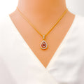 diamond-dainty-open-drop-diamond-pendant-set