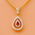 diamond-dainty-open-drop-diamond-pendant-set