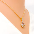 diamond-dainty-open-drop-diamond-pendant-set