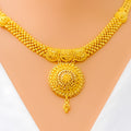 Delightful Upscale 22k Gold Floral Necklace Set