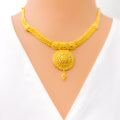 Delightful Upscale 22k Gold Floral Necklace Set