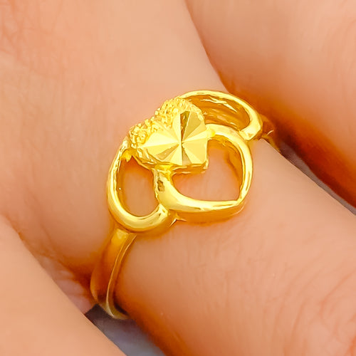 Beautiful Heart 22k Gold Ring