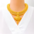 Regal Sophisticated 22k Gold Paisley Necklace Set