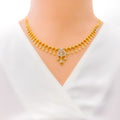 Delicate Drop Diamond + 18k Gold Necklace Set 