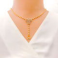 Posh Triple Halo Diamond + 18k Gold Necklace Set 