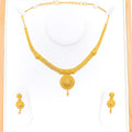 Delightful Upscale 22k Gold Floral Necklace Set