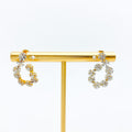 Unique Floral Cluster Diamond + 18k Gold Earrings 