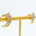 Beautiful Blooming Diamond + 18k Gold Earrings 