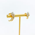 Beautiful Blooming Diamond + 18k Gold Earrings 