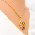 unique-checkered-diamond-18k-gold-pendant-set