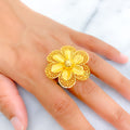 Beautiful Floral 22k Gold Statement Ring