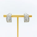 Mesmerizing Netted Half Diamond Bali + 18k Gold Earrings 