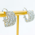 Mesmerizing Netted Half Diamond Bali + 18k Gold Earrings 