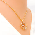 diamond-studded-flower-pendant-set