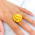 Traditional Charming 22k Gold Semi - Statement Ring