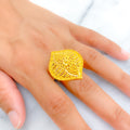 Shimmering Unique 22k Gold Statement Ring