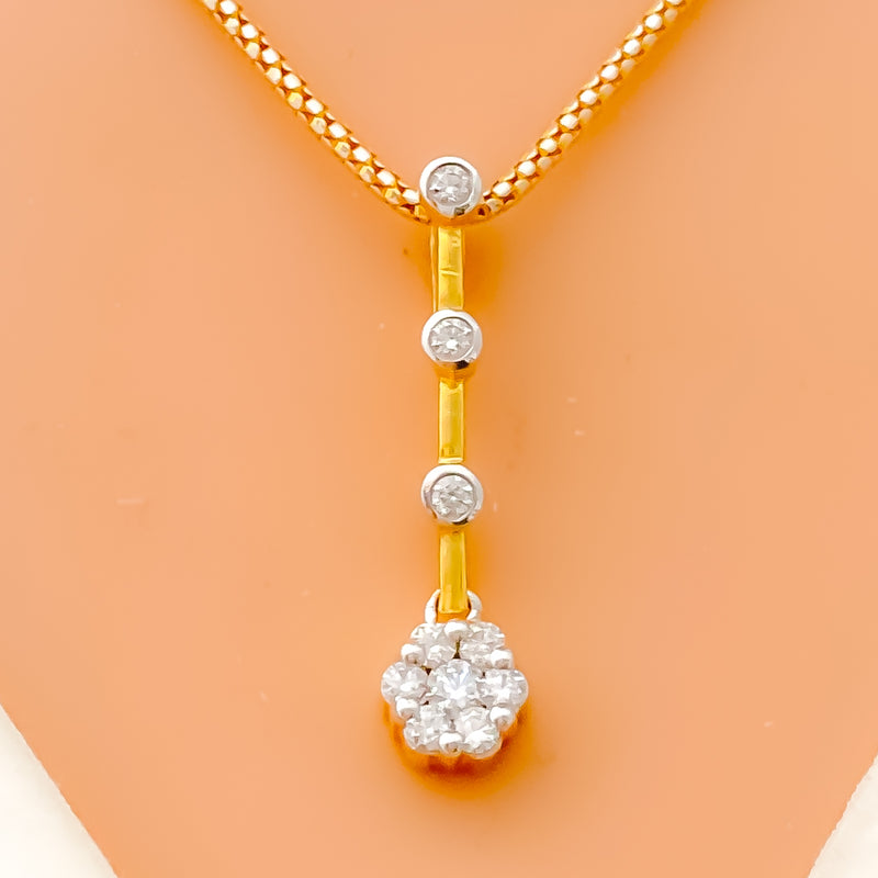 diamond-chic-flower-drop-diamond-pendant-set