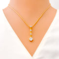 diamond-chic-flower-drop-diamond-pendant-set