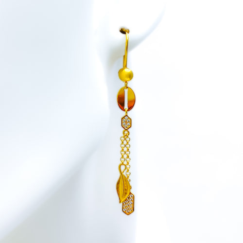 dazzling-charming-21k-gold-hanging-earrings