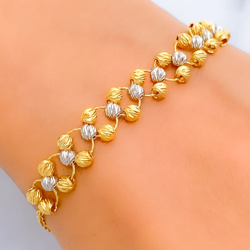 Accented Shimmering Multi-Color 22k Gold Bracelet