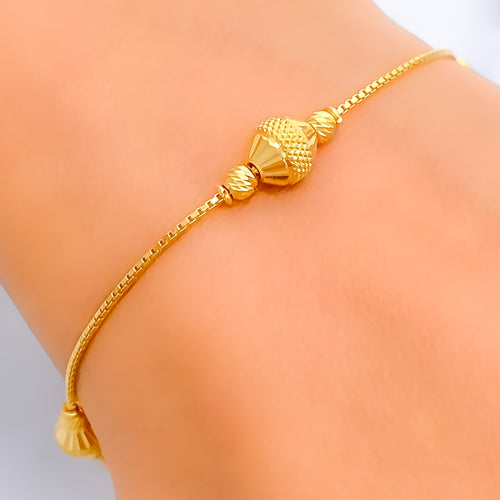 Sleek Lightweight 22k Gold Bracelet