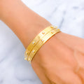 Embellished Unique 22k Gold CZ Bangle Pair