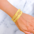 Classic Alluring Checkered 22k Gold Bangle Pair