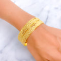 Classic Alluring Checkered 22k Gold Bangle Pair