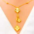 Extravagant Exclusive 22k Gold Clover Necklace Set