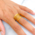 Fashionable Ornate 21k Gold Ring