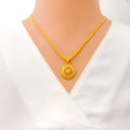 Sophisticated Fancy22k Gold Pendant Set