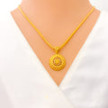 Sophisticated Fancy22k Gold Pendant Set