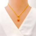 Glowing Attractive Leaf 22k Gold Necklace