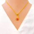 Glowing Attractive Leaf 22k Gold Necklace