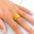 Luminous Ornamental 21k Gold Ring