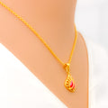 Glowing Attractive Leaf 22k Gold Necklace