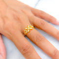 Two-Tone Chic 22k Gold Ring