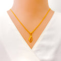 Bold Leaf 22k Gold Necklace