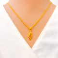 Bold Leaf 22k Gold Necklace