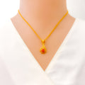 Glossy Colorful 22k Gold Necklace