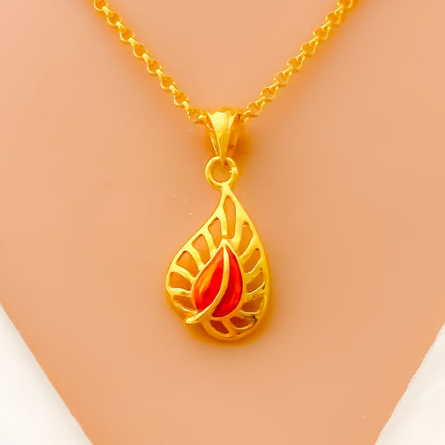 Glossy Colorful 22k Gold Necklace