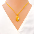 Two-Tone Netted Shimmering 22k Gold Necklace