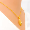 Two-Tone Netted Shimmering 22k Gold Necklace