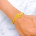 classic-dazzling-checkered-flower-22k-gold-bracelet