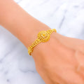 exquisite-chic-floral-dome-22k-gold-bracelet