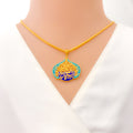 Impeccable Sculptural 21k Gold Allah Pendant